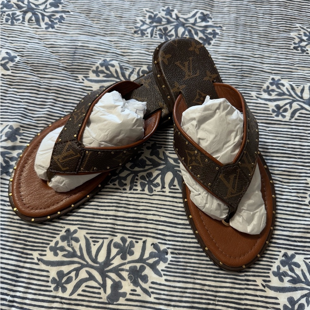 Upcycled Louis Vuitton sandal-brand new